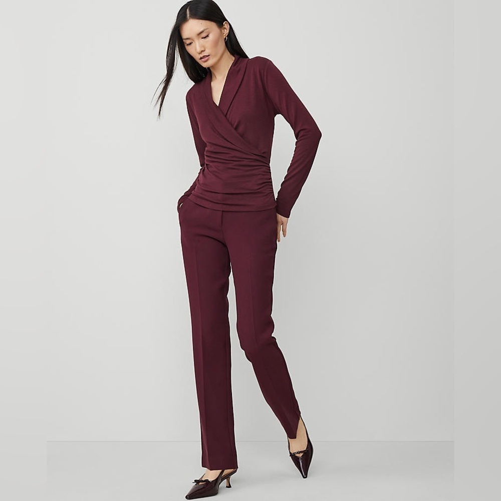 Ann Taylor Red Straight Leg Pants